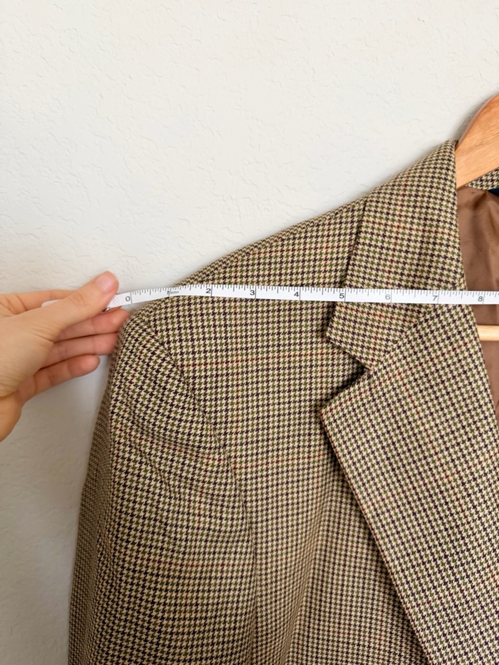 Brooks Brothers Blazer Mens Size 44L Brown Gingham Houndstooth Sports Coat Italy - Picture 14 of 15